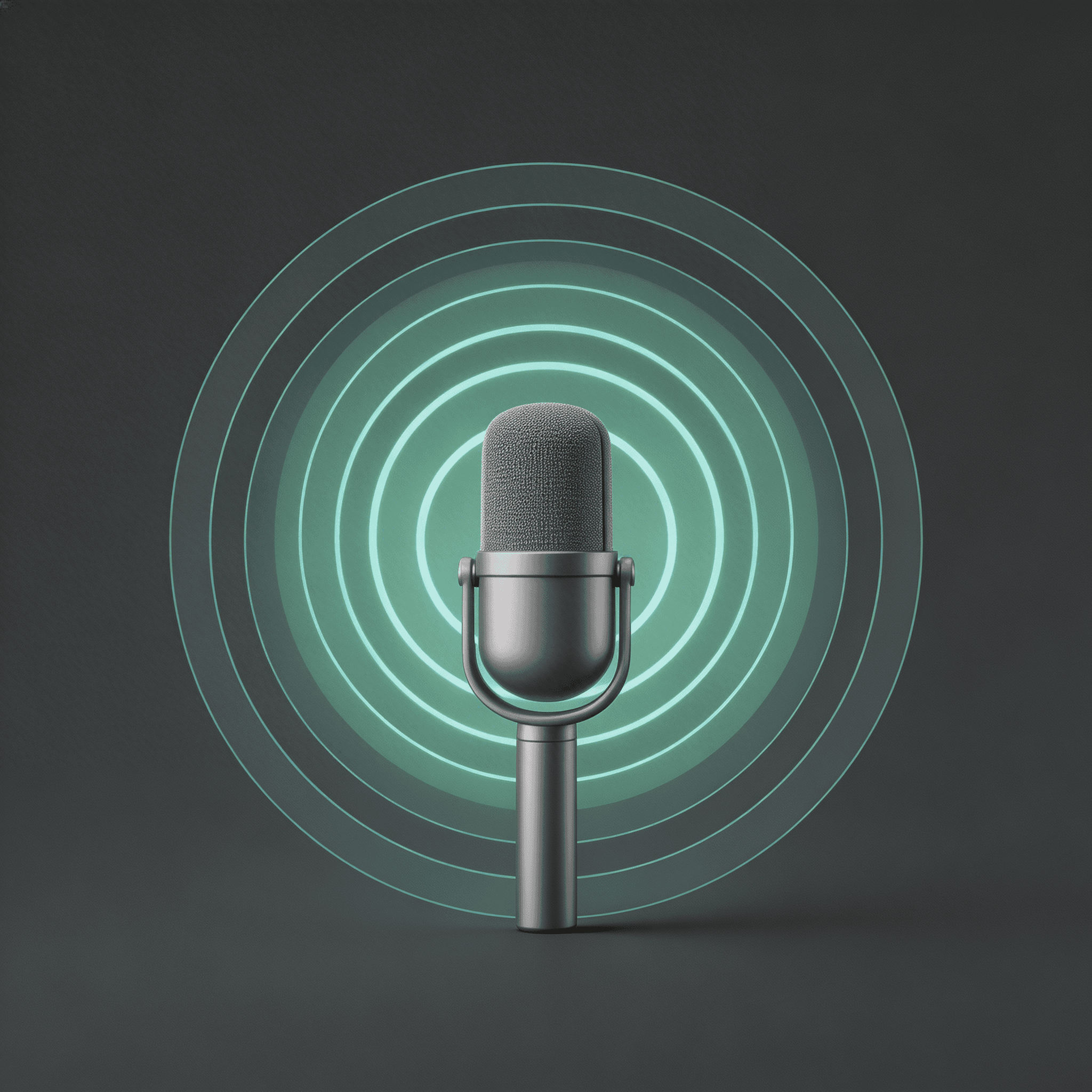 3D microphone with sound waves illustrating voice recording